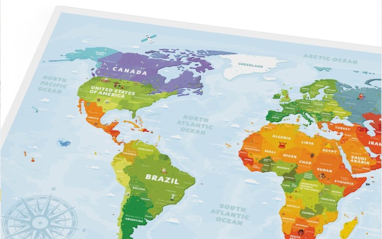 Świat. Mapa interaktywna Travel Map Kids Animal. Fragment 2