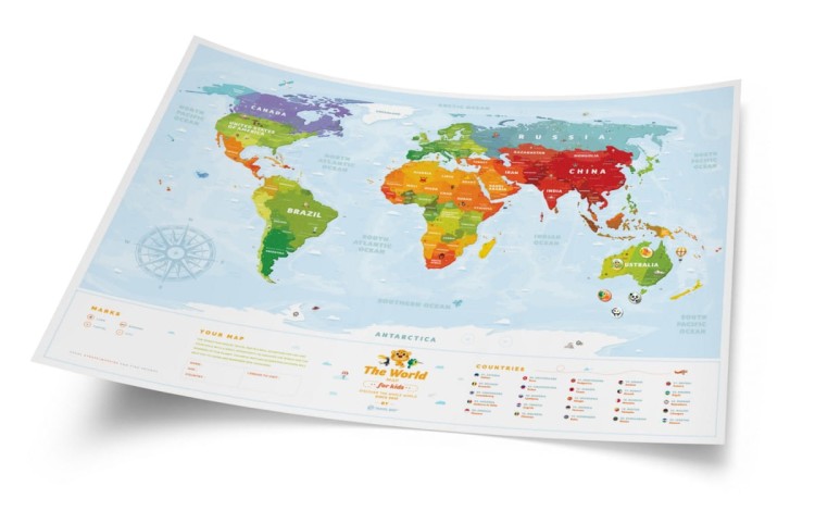 Świat. Mapa interaktywna Travel Map Kids Animal. Całość
