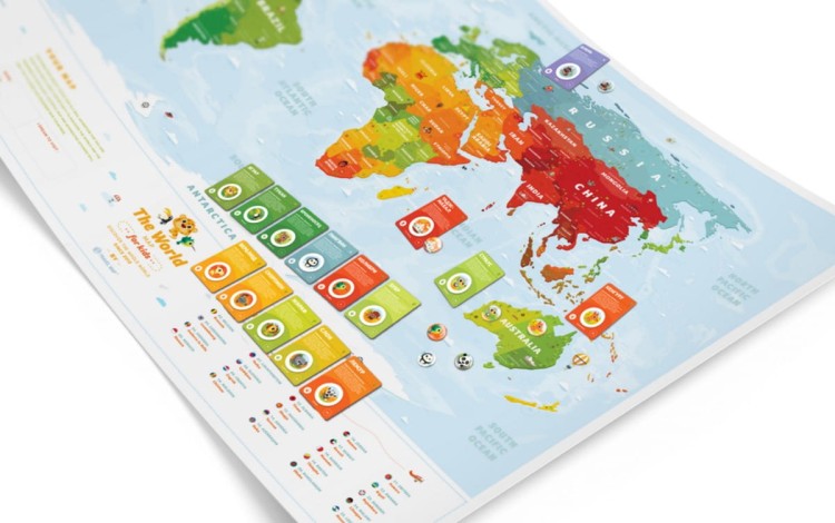 Świat. Mapa interaktywna Travel Map Kids Animal. Fragment 1