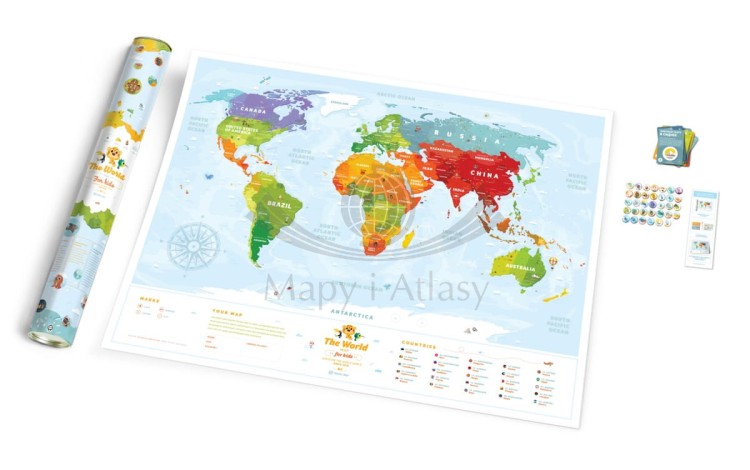 Świat. Mapa interaktywna Travel Map Kids Sights. Mapa + tuba 2