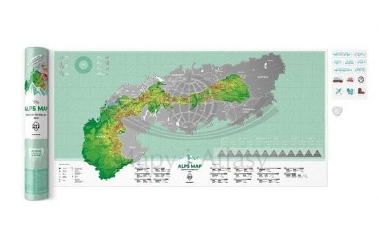 Alpy mapa zdrapka wydawnictwa International Travel Map