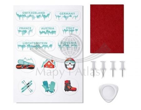 Alpy mapa zdrapka wydawnictwa International Travel Map. Fragment 3