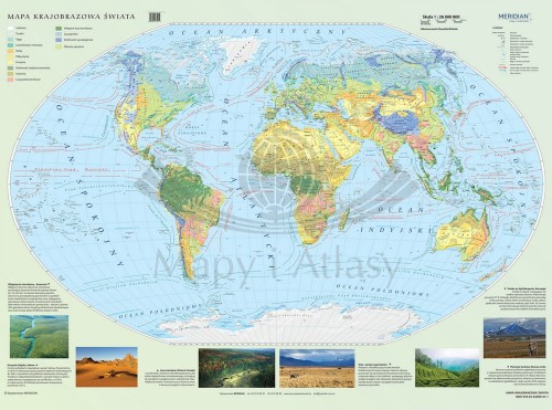 Świat krajobrazowy. Fototapeta samoprzylepna.  Całość