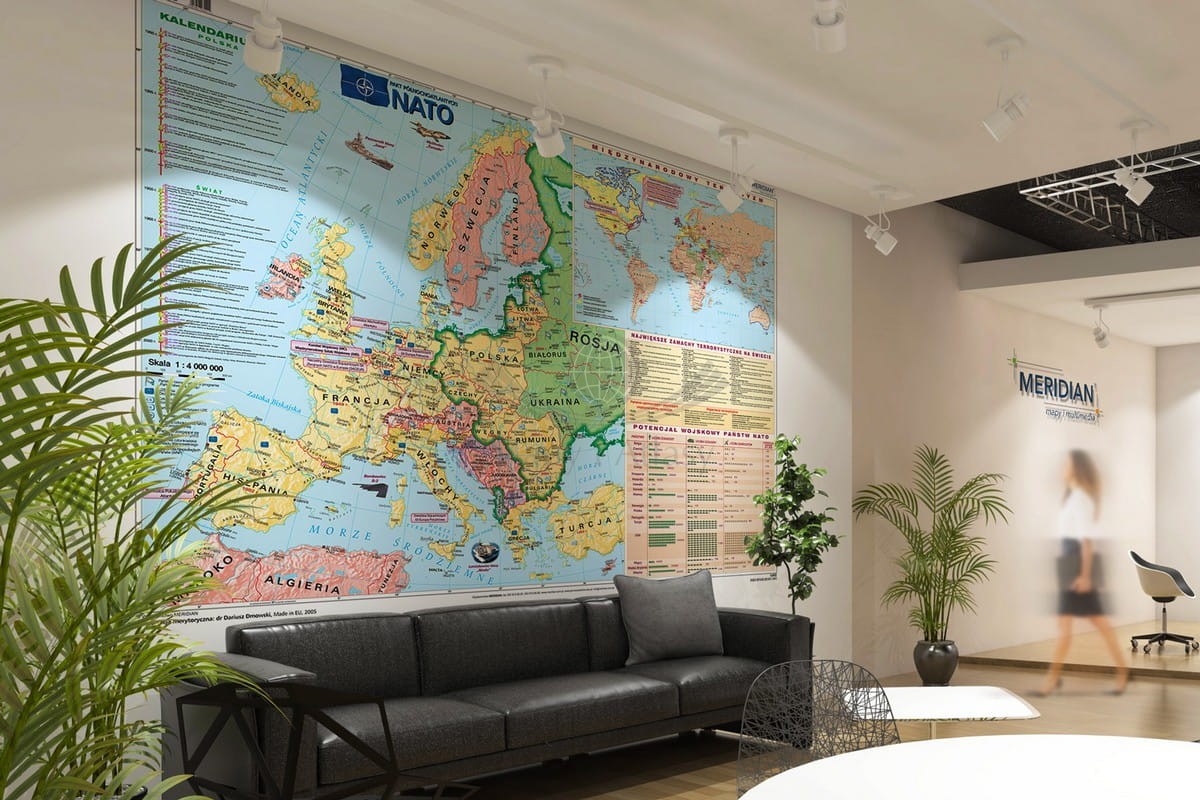 NATO - Międzynarodowy terroryzm.  Fototapeta samoprzylepna. Mapa