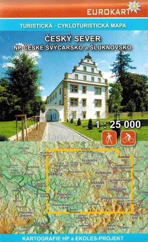 Cesky sever NP Ceske Svycarsko / Czeska Szwajcaria i Sluknovsko. Mapa turystyczna. Kartografie HP