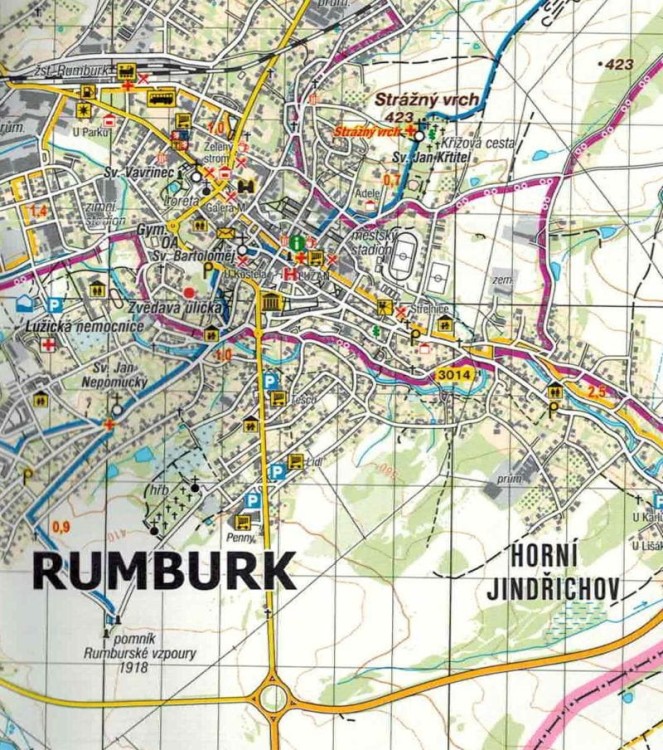Czeska Szwajcaria i Sluknovsko. Mapa turystyczna wydawnictwa Kartografie HP. Fragment 2