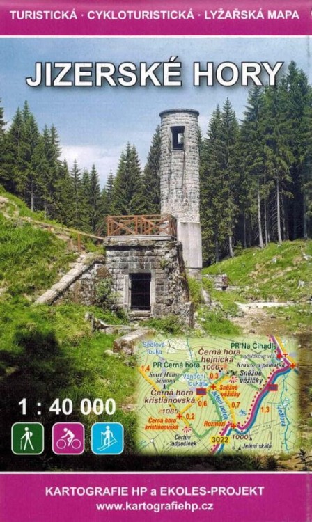 Góry Izerskie 1:40 000. Mapa turystyczna wydawnictwa Kartografie HP. Okładka