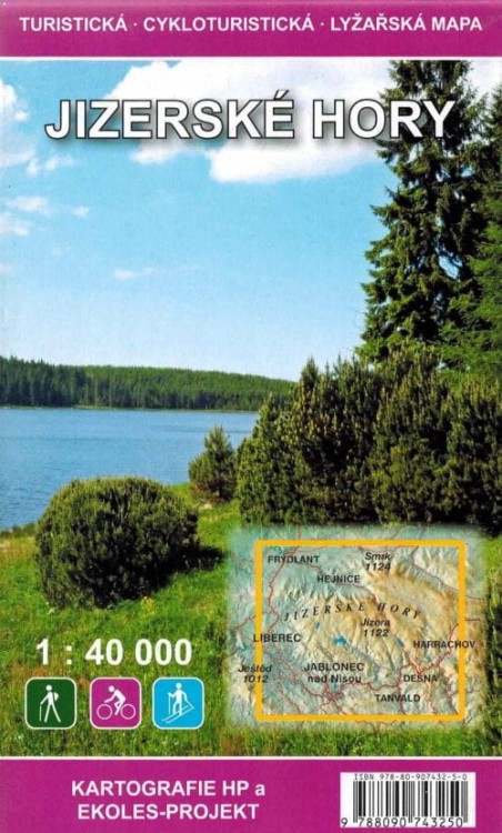 Góry Izerskie 1:40 000. Mapa turystyczna wydawnictwa Kartografie HP. Okładka tył