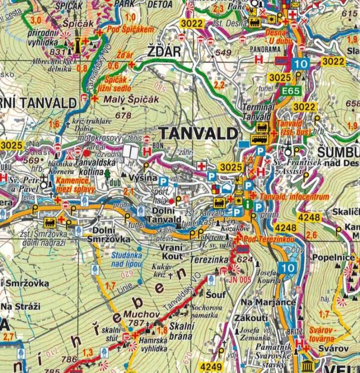 Góry Izerskie 1:40 000. Mapa turystyczna wydawnictwa Kartografie HP. Fragment 2
