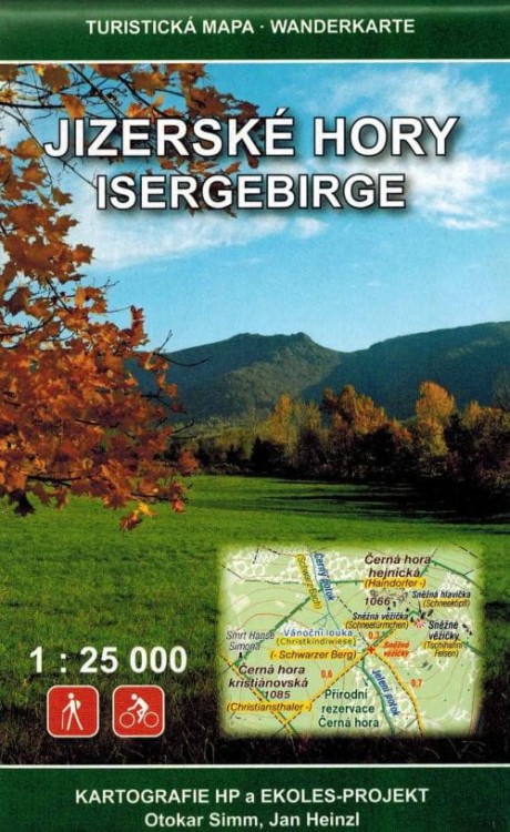Jizerske Hory / Góry Izerskie 1:25 000. Mapa turystyczna wydawnictwa Kartografie HP. Okładka