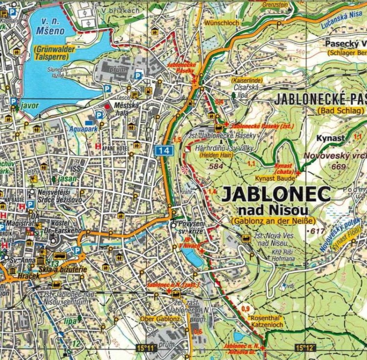 Jizerske Hory / Góry Izerskie 1:25 000. Mapa turystyczna wydawnictwa Kartografie HP. Fragment 2