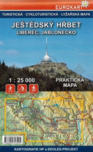 Jestedsky Hrbet / Grzbiet Jesztedzki. Mapa turystyczna wydawnictwa Kartografie HP. Okładka