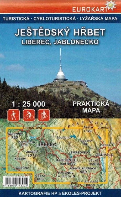 Jestedsky Hrbet / Grzbiet Jesztedzki. Mapa turystyczna wydawnictwa Kartografie HP. Okładka