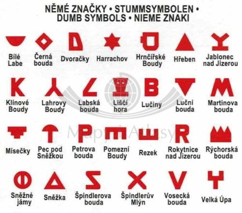 Karkonosze - grzbiety. Mapa turystyczna wydawnictwa Kartografie HP. Legenda 3