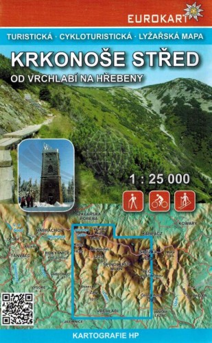 Karkonosze środkowe. Od Vchrlabi po grzbiety. Mapa turystyczna wydawnictwa Kartografie HP. Okładka