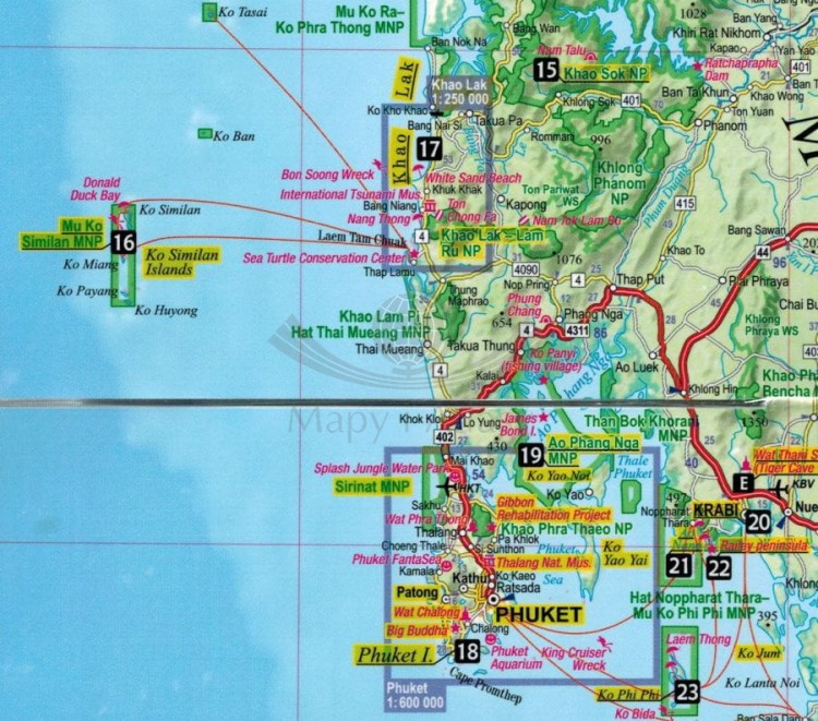 Tajlandia południowa. Laminowana mapa samochodowo-turystyczna + Miniprzewodnik wydawnictwa ExpressMap. Fragment 2