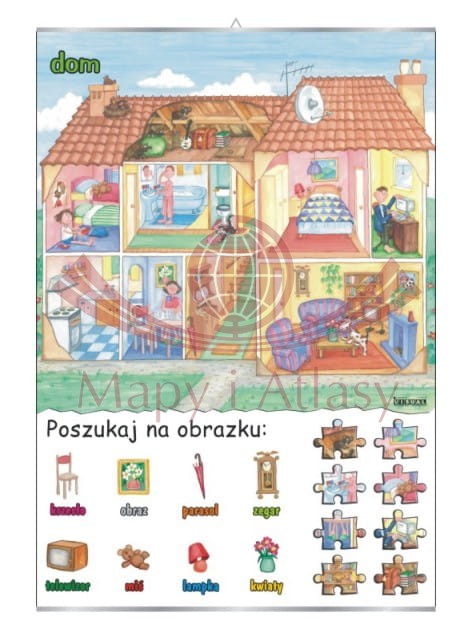Poszukaj na obrazku – dom. Plansza edukacyjna