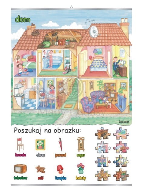 Poszukaj na obrazku – dom. Plansza edukacyjna