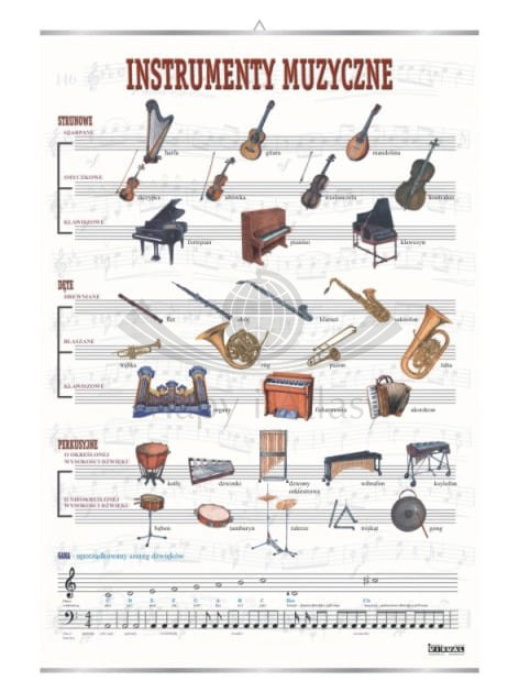 Instrumenty muzyczne. Plansza edukacyjna
