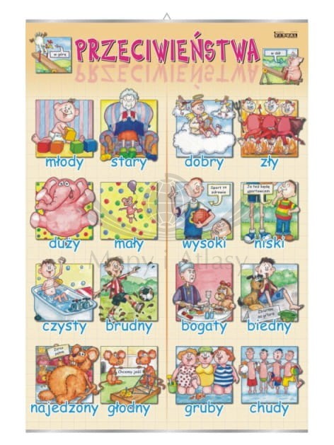 Przeciwieństwa: góra-dół. Plansza edukacyjna