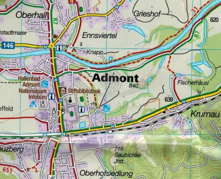 Park Narodowy Gesause. Wodoodporna mapa turystyczna 206 wydawnictwa Kompass. Fragment 1