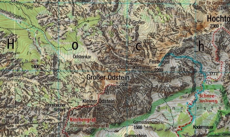 Park Narodowy Gesause. Wodoodporna mapa turystyczna 206 wydawnictwa Kompass. Fragment 2
