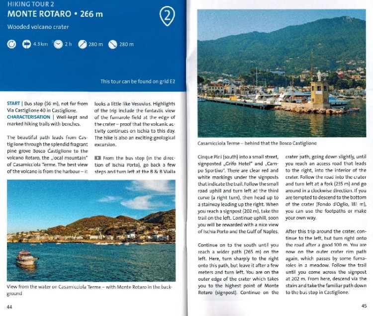 Wyspa Ischia i Procida. Laminowana mapa turystyczna 680 wydawnictwa Kompass. Informator strona przykładowa