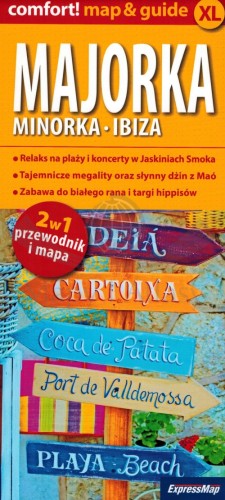 Majorka, Minorka, Ibiza. Laminowana mapa samochodowo-turystyczna + miniprzewodnik wydawnictwa ExpressMap. Okładka 1