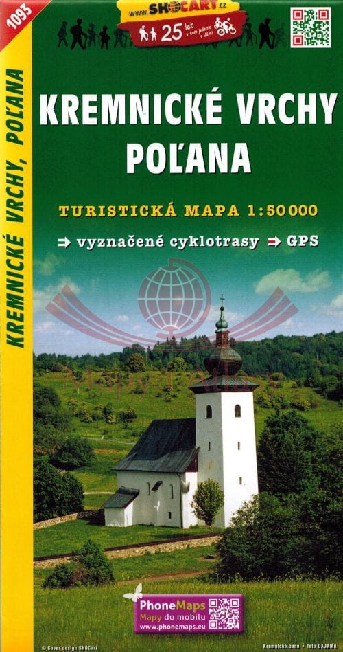 Góry Kremnickie / Kremnicke Vrchy, Polana. Mapa turystyczna 1093. Shocart