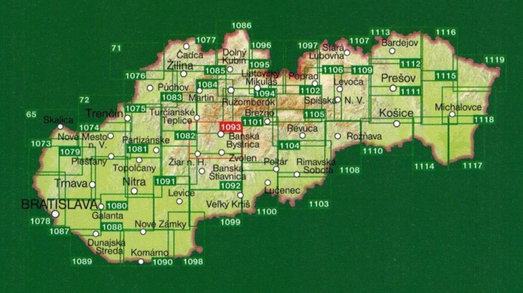 Góry Kremnickie / Kremnicke Vrchy, Polana. Mapa turystyczna 1093 wydawnictwa Shocart. Publikacje