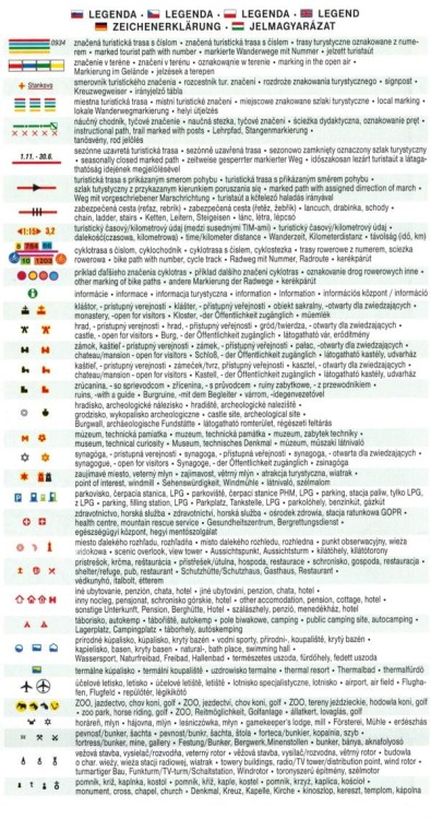 Góry Kremnickie / Kremnicke Vrchy, Polana. Mapa turystyczna 1093 wydawnictwa Shocart. Legenda 1