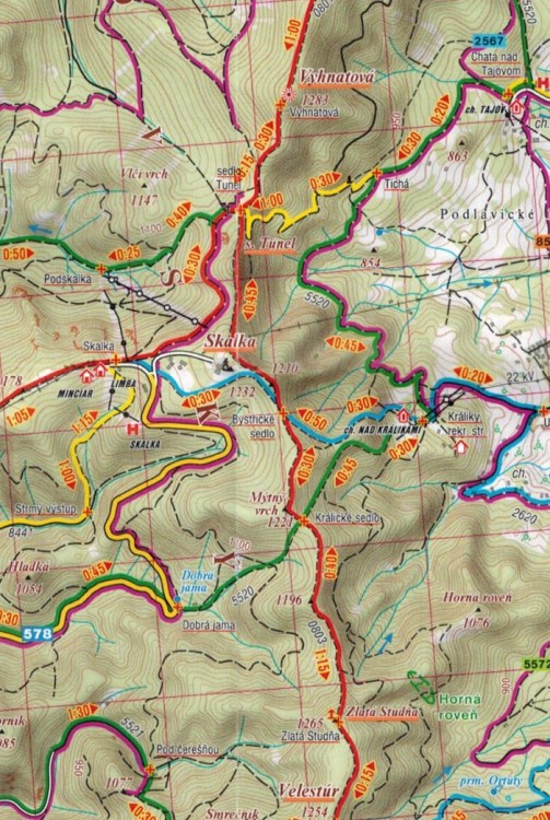 Góry Kremnickie / Kremnicke Vrchy, Polana. Mapa turystyczna 1093 wydawnictwa Shocart. Fragment 1