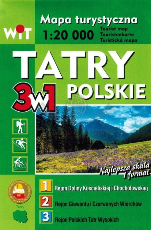 Tatry Polskie 3 w 1. Mapa turystyczna wydawnictwa WiT. Mapa 1 - okładka