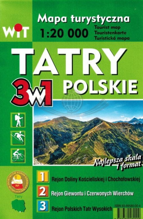 Tatry Polskie 3 w 1. Mapa turystyczna wydawnictwa WiT. Mapa 2 - okładka