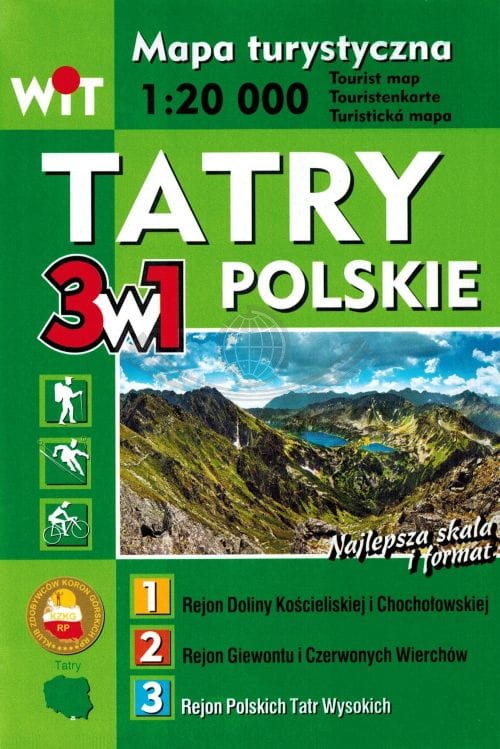 Tatry Polskie 3 w 1. Mapa turystyczna wydawnictwa WiT. Mapa 3 - okładka