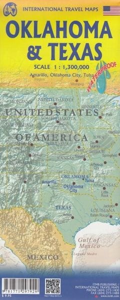 Texas i Oklahoma. Wodoodporna mapa samochodowo-turystyczna wydawnictwa ITMB. Okładka tył