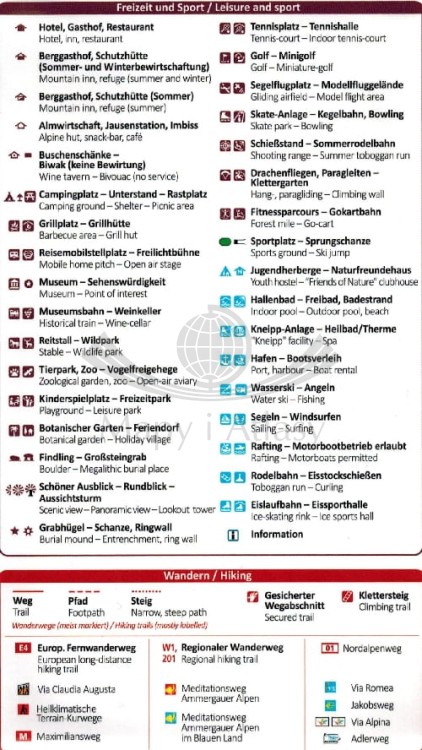 Garmisch - Partenkirchen Mittenwald. Laminowana mapa turystyczna 790 wydawnictwa Kompass. Legenda 2