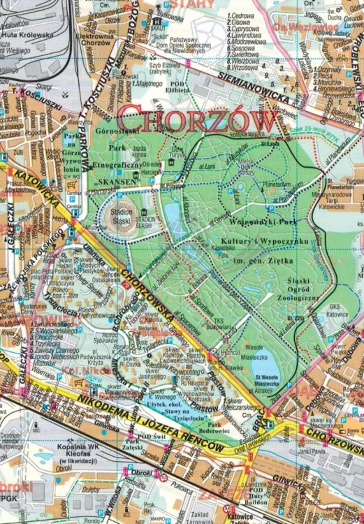 Okręg Katowicki 1:40 000. Mapa samochodowa / Plan miasta wydawnictwa Demart. Fragment 1
