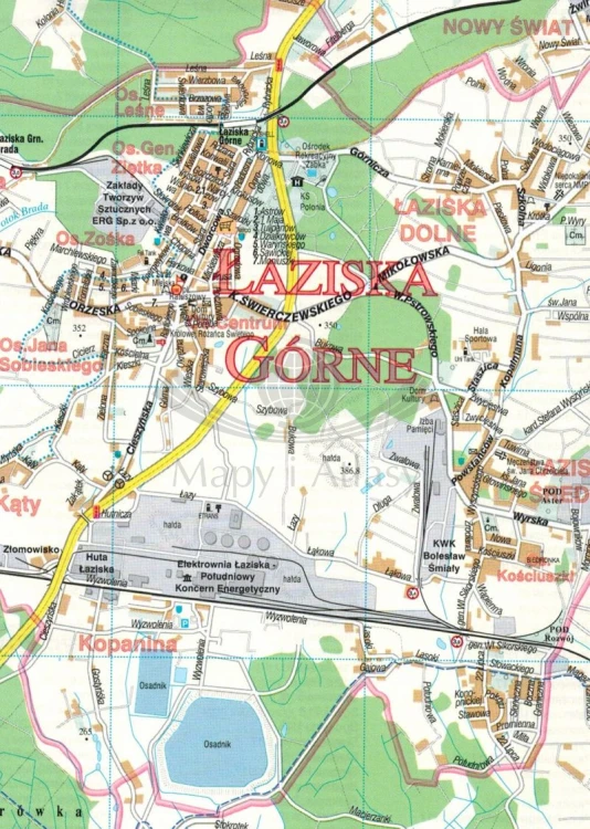Okręg Katowicki 1:40 000. Mapa samochodowa / Plan miasta wydawnictwa Demart. Fragment 3