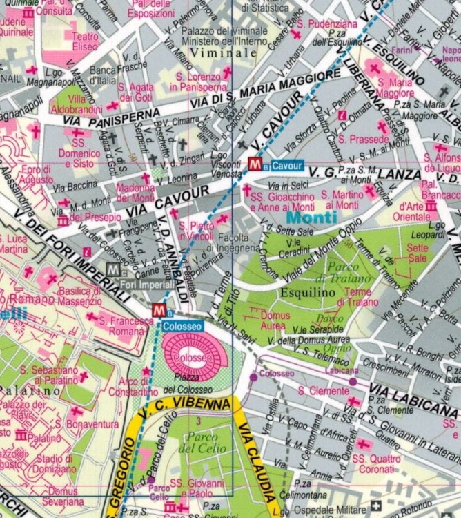 Rzym i Watykan 1:15 000. Laminowany plan miasta wydawnictwa ExpressMap. Fragment 2