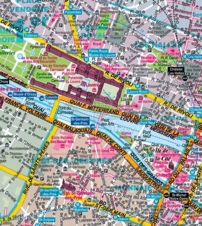 Paryż 1:15 000. Laminowana mapa / Plan miasta wydawnictwa ExpressMap. Fragment 2