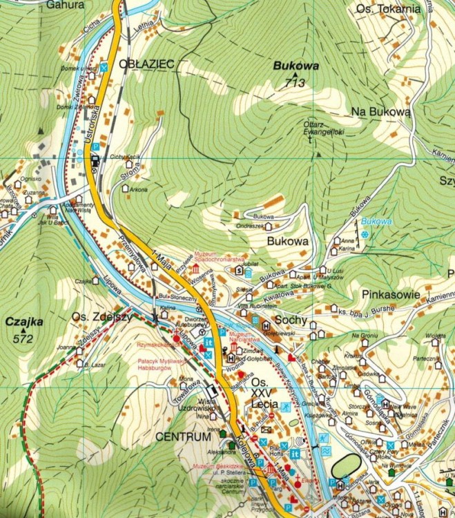 Wisła i okolice. Plan miasta / Mapa turystyczna wydawnictwa WiT. Fragment 1