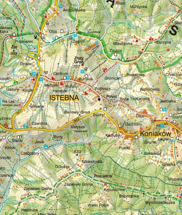 Wisła i okolice. Plan miasta / Mapa turystyczna wydawnictwa WiT. Fragment 2