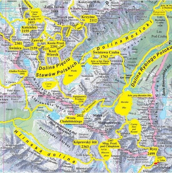 Tatry. Mapa zdrapka wydawnictwa ArtGlob. Fragment 3