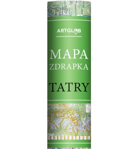 Tatry. Mapa zdrapka wydawnictwa ArtGlob. Zbliżenie tuby 1