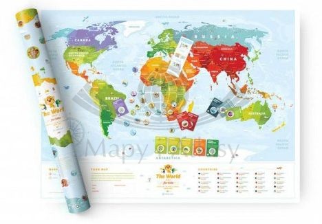 Świat. Mapa interaktywna Travel Map Kids Animals