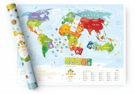 Świat. Mapa interaktywna Travel Map Kids Animal. Mapa + tuba