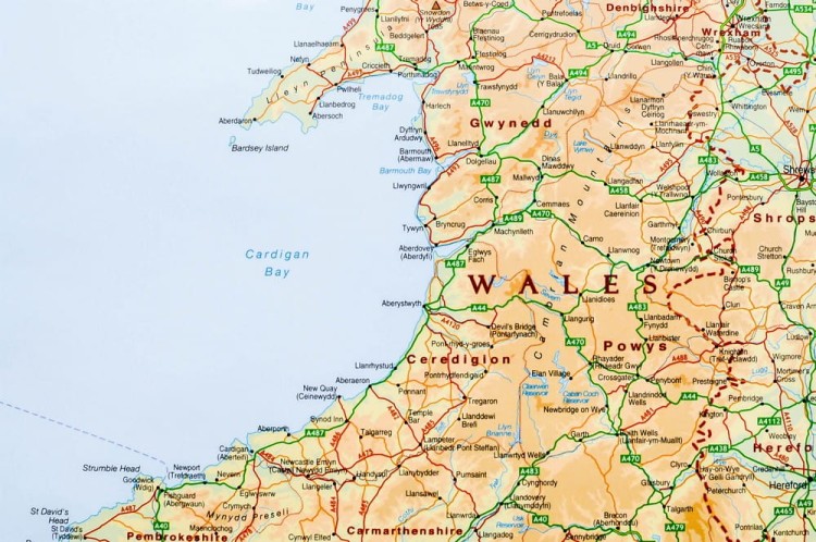 Wyspy Brytyjskie / Wielka Brytania i Irlandia 1:1 000 000. Mapa ścienna fizyczno-drogowa. Fragment 1