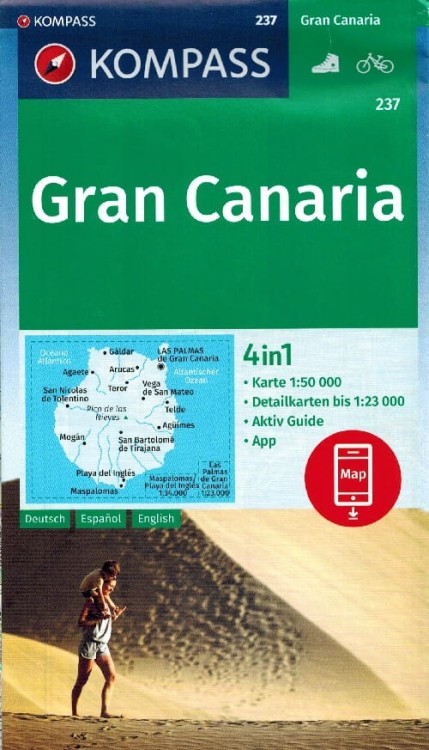 Gran Canaria mapa turystyczna 237 wydawnictwa Kompass. Okładka
