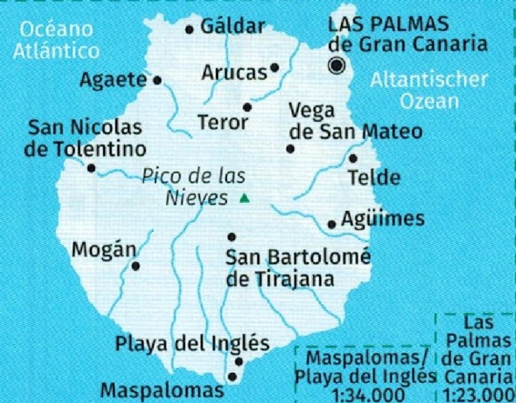 Gran Canaria mapa turystyczna 237 wydawnictwa Kompass. Zasięg